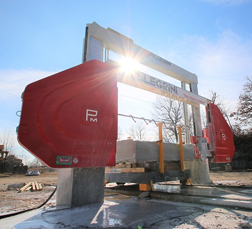 Pellegrini wire saw at marble quarry extraction